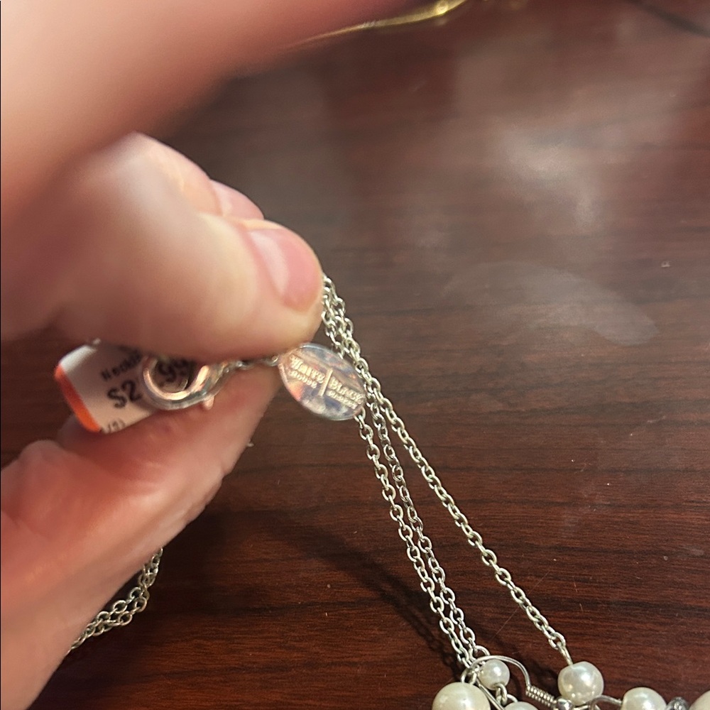 Chic Silver and Cream Multi-Strand Necklace - Picture 3 of 4